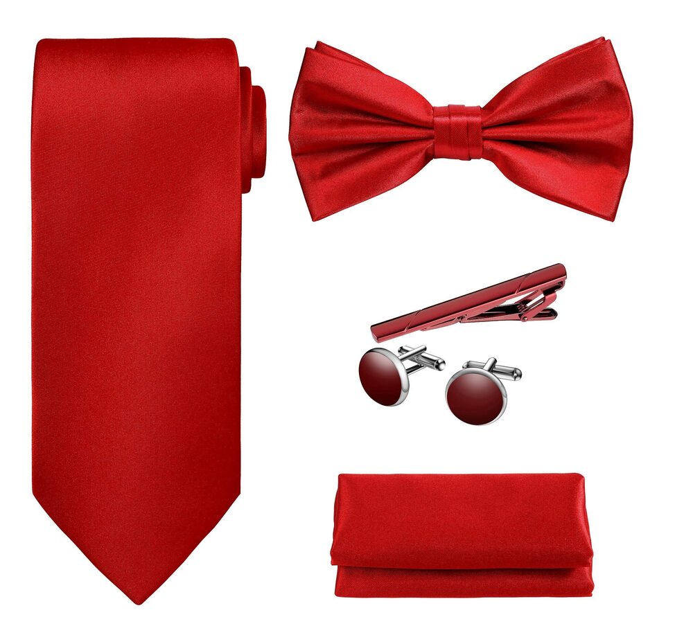 2791 TIE G 5pcs Tie Set in Premium Gift Box : Solid Color Necktie, Satin